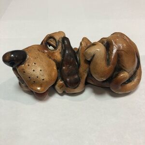 John Raya Beasties of the Kingdom Lazybones Bloodhound Dog Signed Figurine